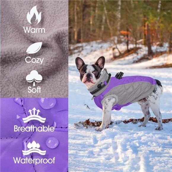 Dog Jackets Medium Dogs, Windproof & Water Resistant Winter Clothes - Picture 3 of 7